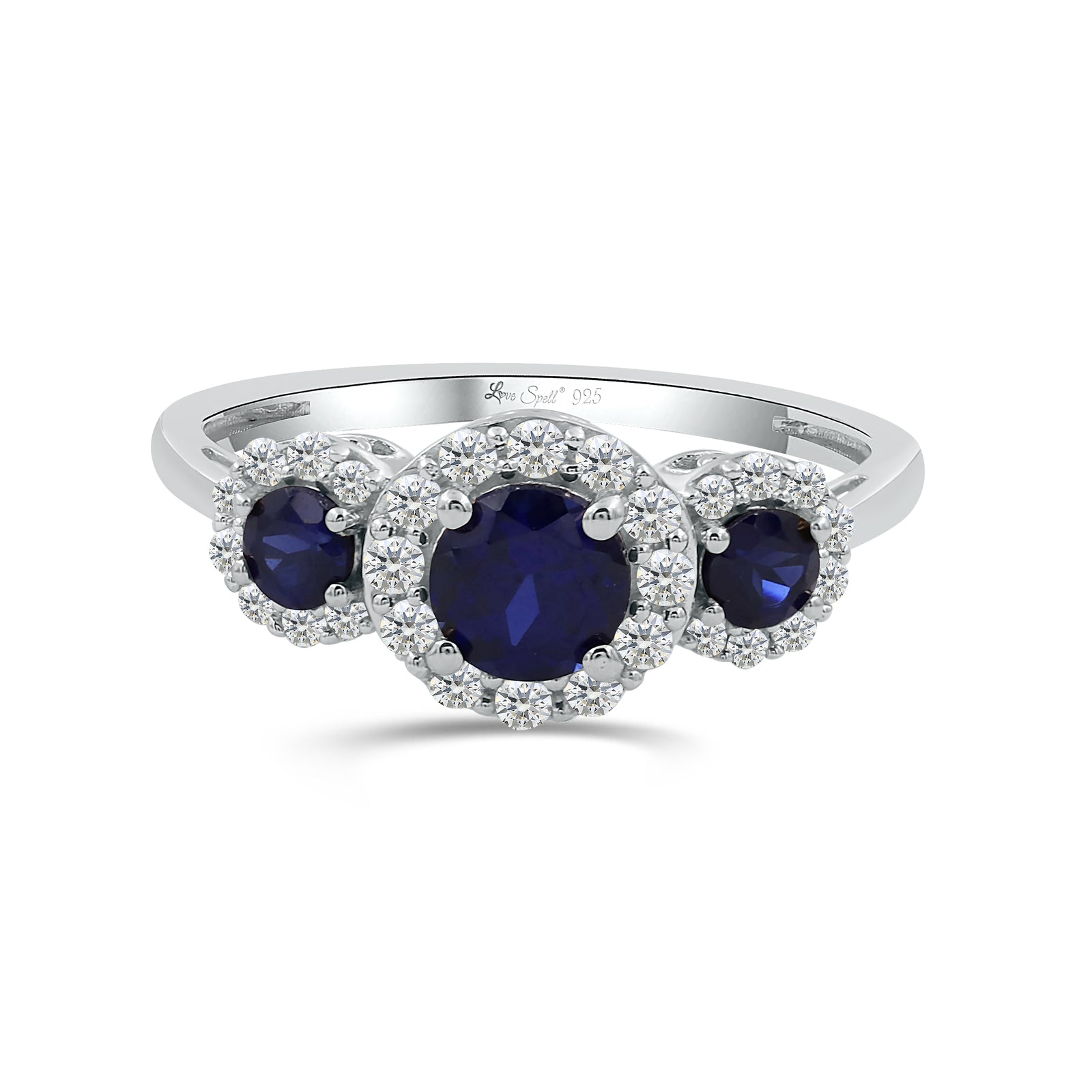 Love Spell® Sapphire & Lab-grown Diamond Round Halo Ring - 2.30 Ct. T.W.