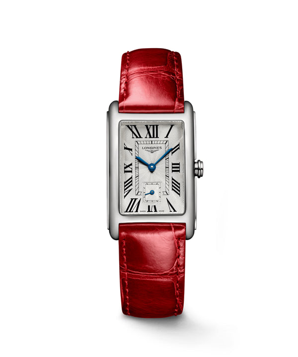 Watch with a red strap on a white background