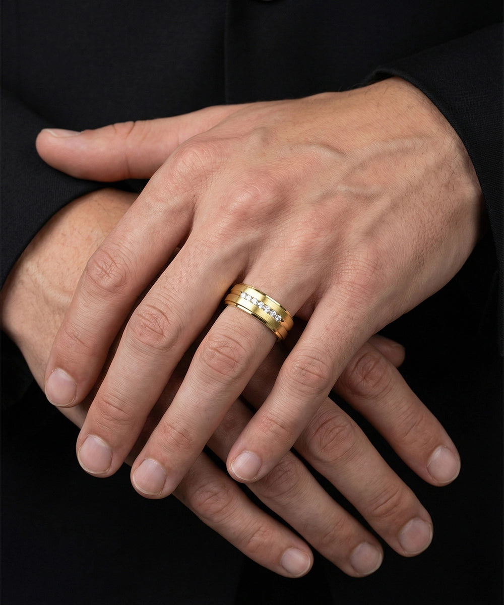 Ovani® Diamond Accent 7-Stone Men's Band - 0.25.Ct. T.W.