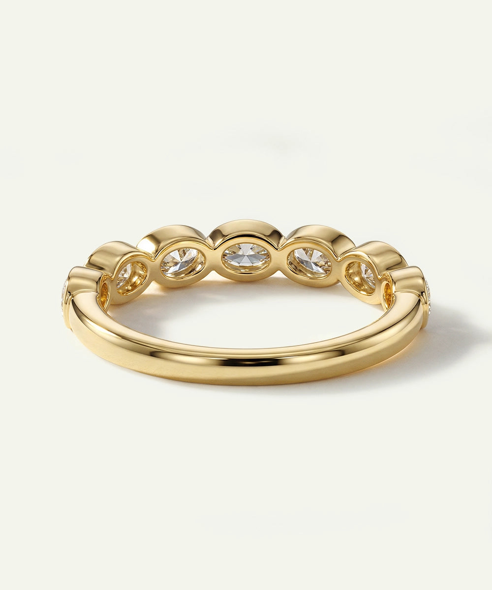 Novello Lab-grown Diamond Oval Bezel Station Ring - 1 Ct. T.W.