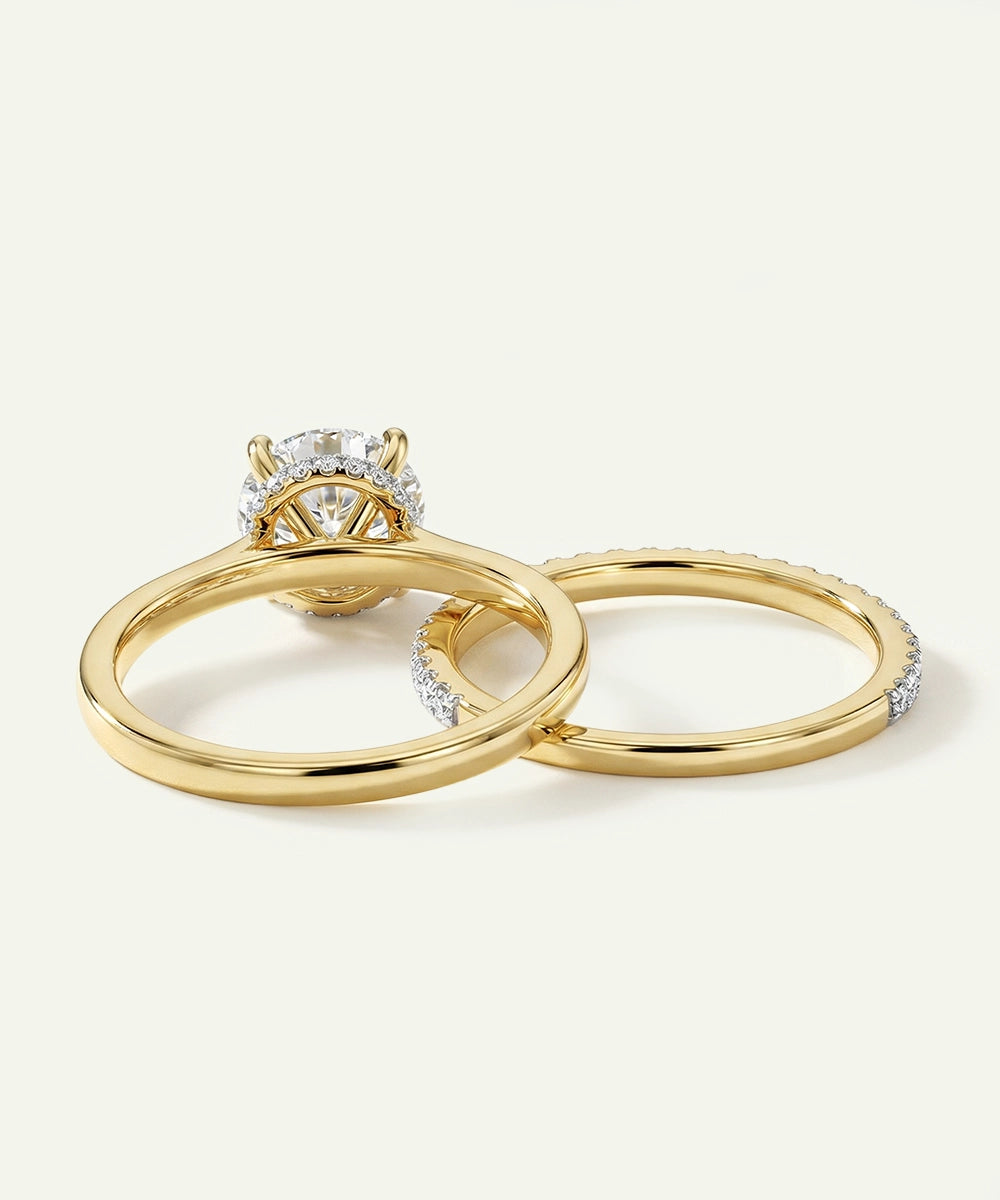 Novello Lab-grown Diamond Round Hidden Halo Bridal Set - 0.55 Ct. T.W.