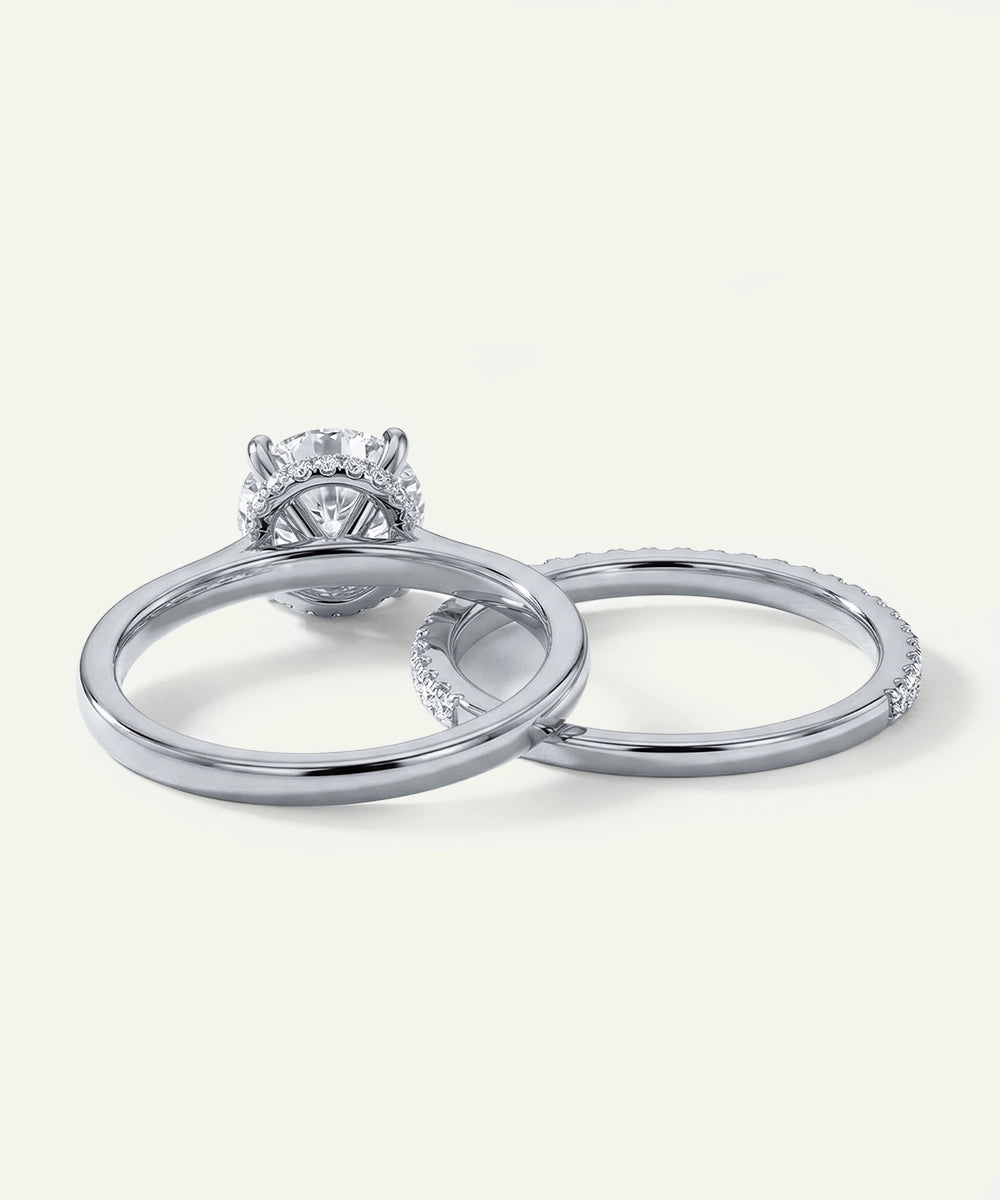 Novello Lab-grown Diamond Round Hidden Halo Bridal Set - 0.55 Ct. T.W.