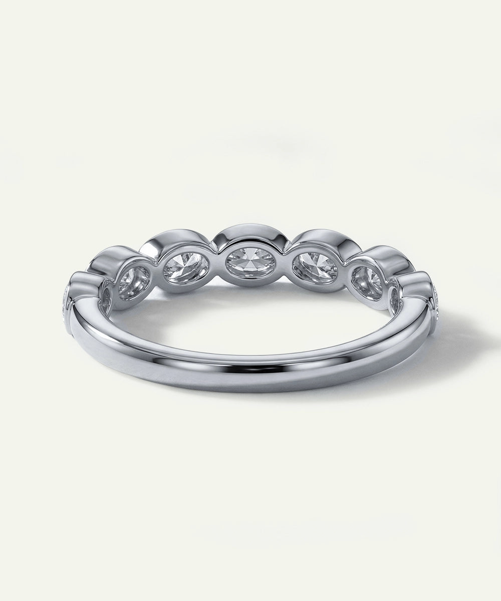Novello Lab-grown Diamond Oval Bezel Station Ring - 1 Ct. T.W.