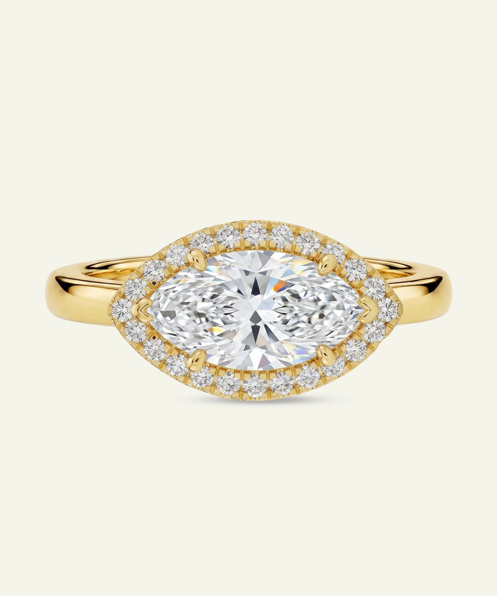 Ovani® Lab-grown Diamond Marquise East-West Halo Bridal Ring -  3.26 Ct. T.W.