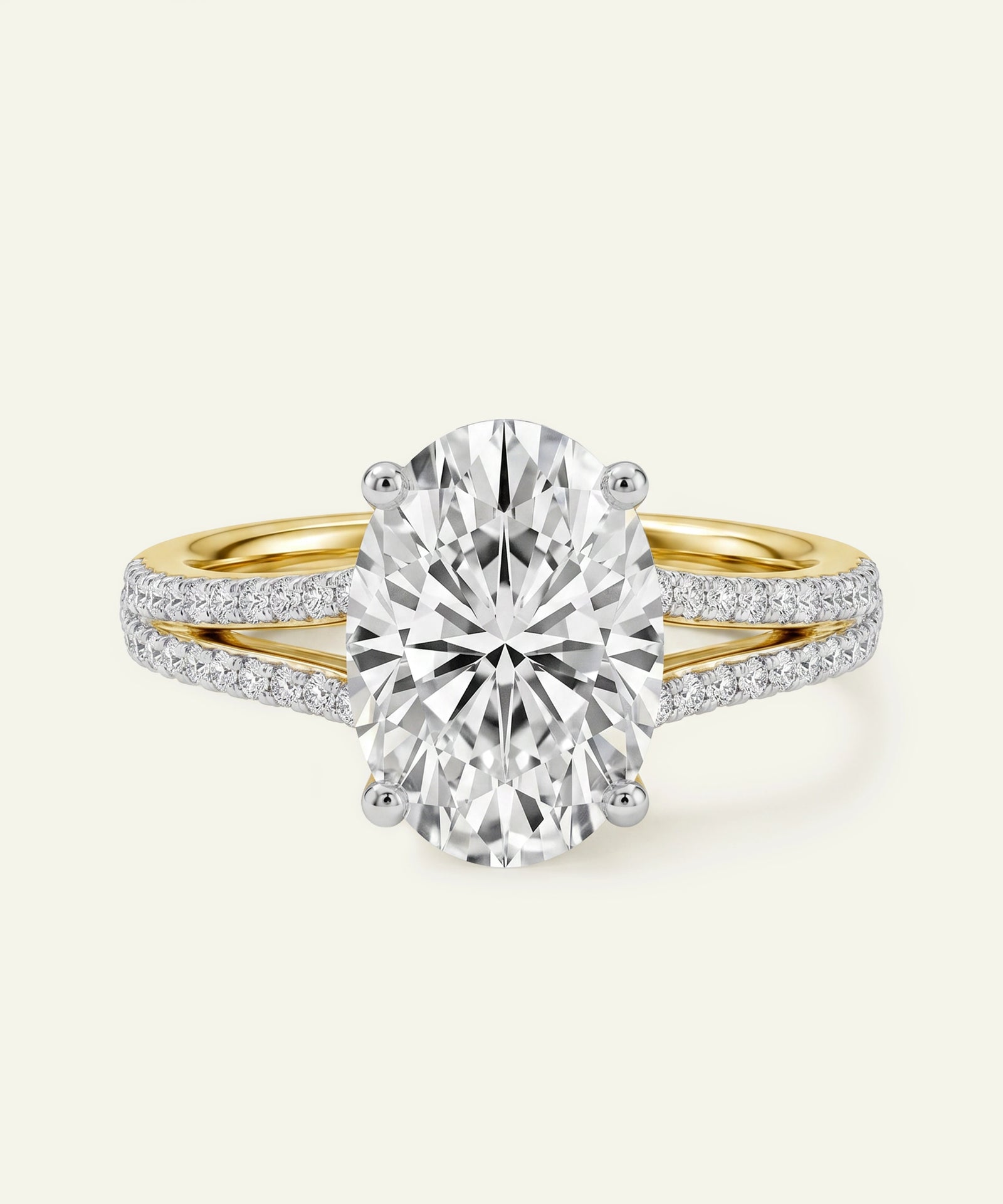 Novello Lab-grown Diamond Oval Bridal Ring - 4.05 Ct. T.W.
