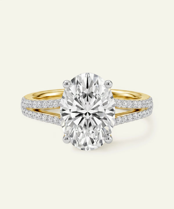 Novello Lab-grown Diamond Oval Bridal Ring - 4.05 Ct. T.W.