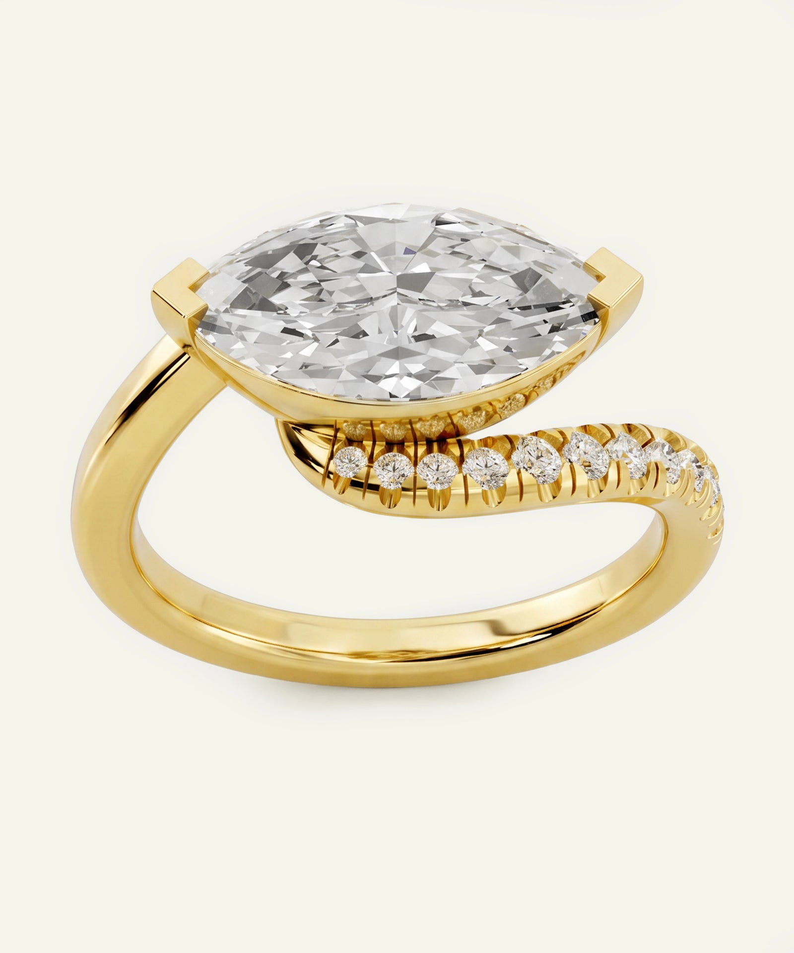 Ovani® Lab-grown Diamond Marquise Bridal Wave Ring -  2.22 Ct. T.W.