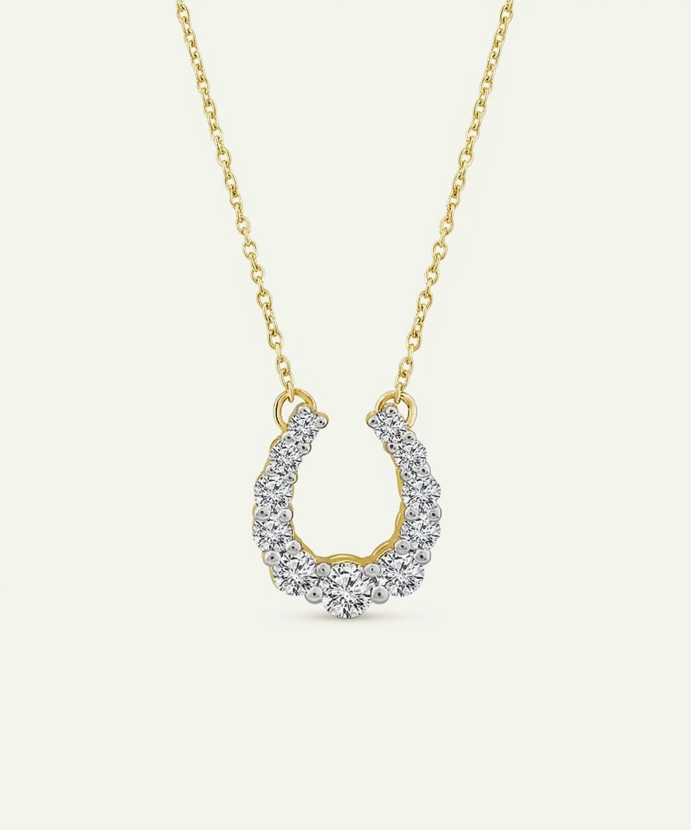 Bella by Ovani® Lab-grown Diamond Round Horseshoe Pendant Necklace - 0.80 Ct. T.W.