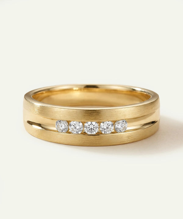 Ovani® Diamond Accent 5-Stone Men's Band - 1.Ct. T.W.