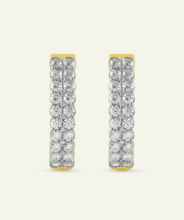 Bella by Ovani® Lab-grown Diamond 2-Row Hoops - 2 Ct. T.W.