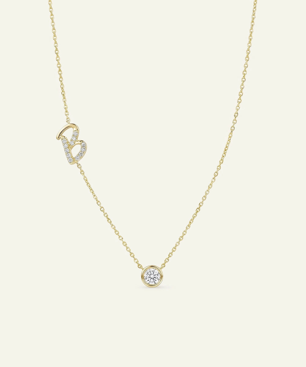 Bella by Ovani® Lab-grown Diamond Letter B Initial Pendant - 0.30 Ct. T.W.