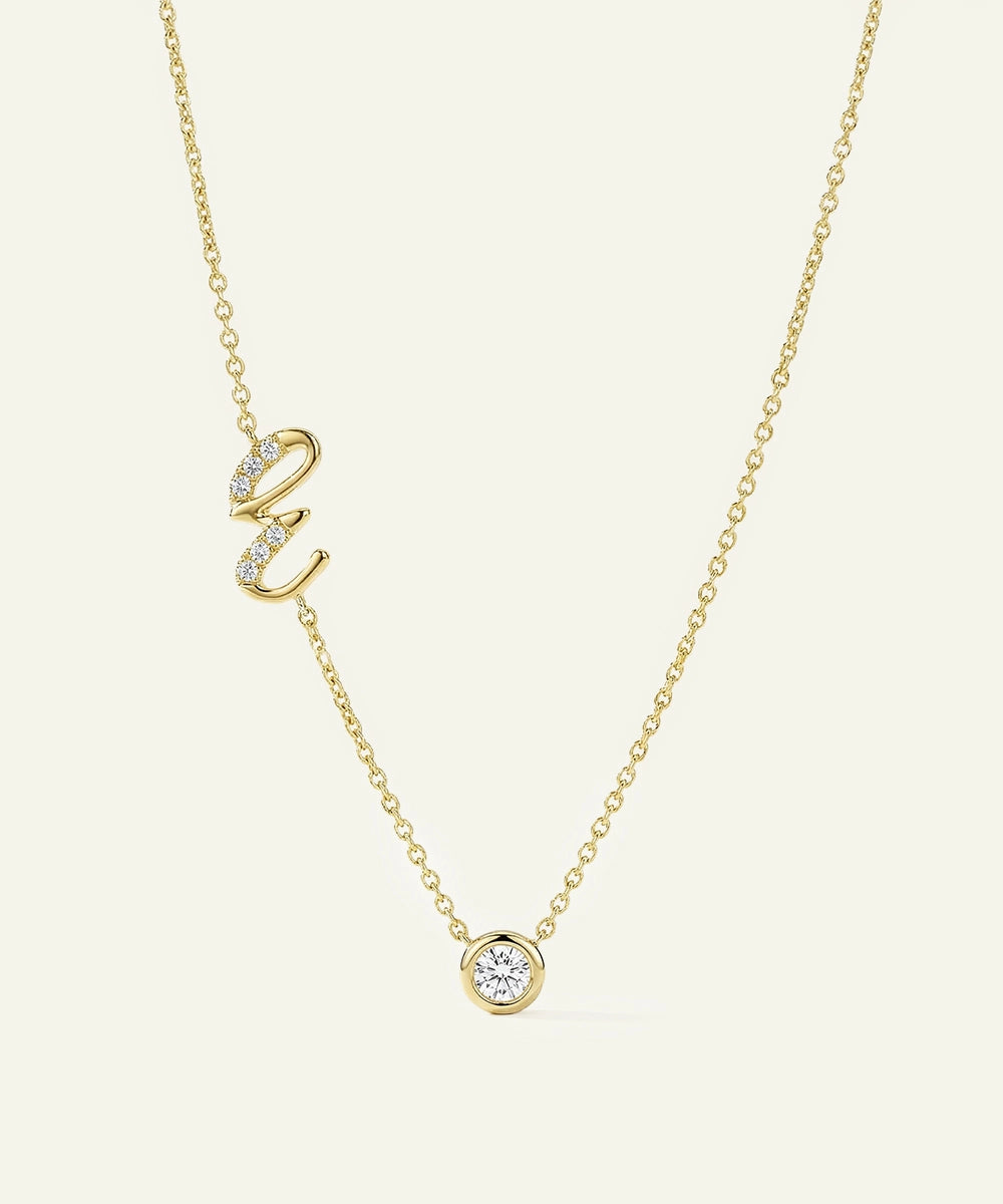 Bella by Ovani® Lab-grown Diamond Letter E Initial Pendant - 0.30 Ct. T.W.