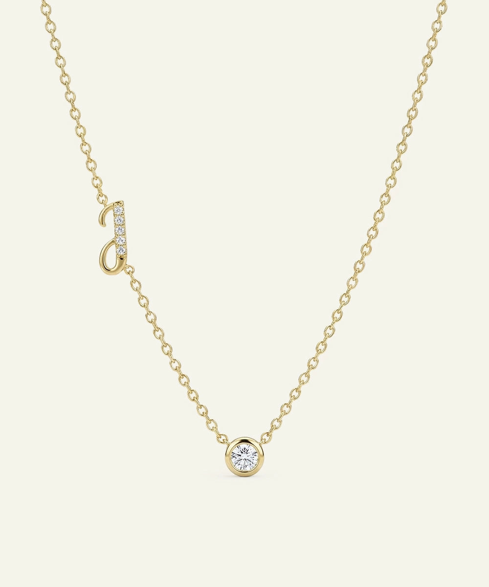 Bella by Ovani® Lab-grown Diamond Letter J Initial Pendant - 0.30 Ct. T.W.