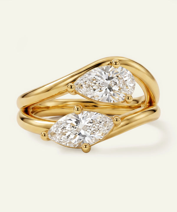 Ovani® Lab-grown Diamond Pear and Marquise Ring -  2.67 Ct. T.W.