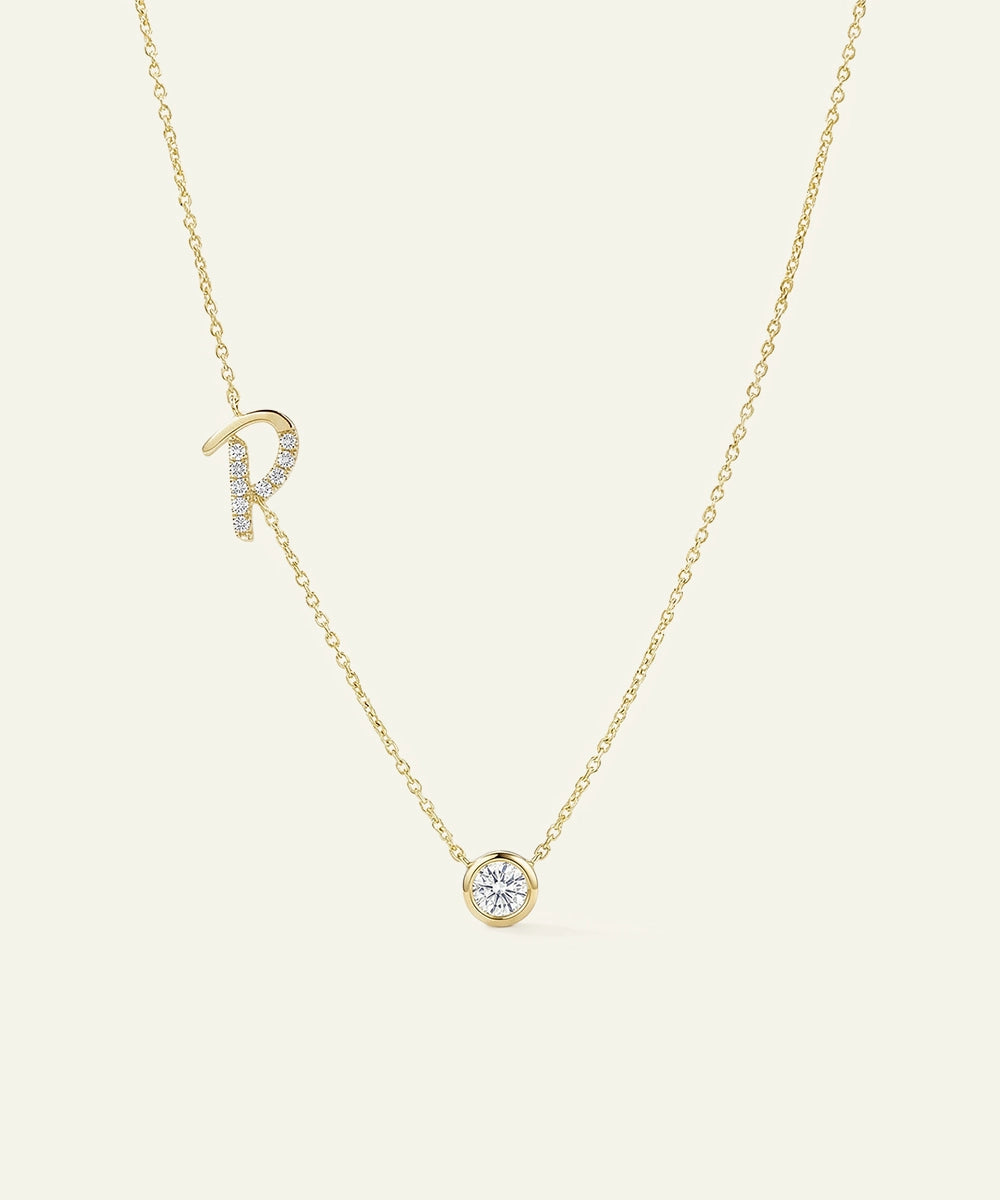 Bella by Ovani® Lab-grown Diamond Letter P Initial Pendant - 0.30 Ct. T.W.