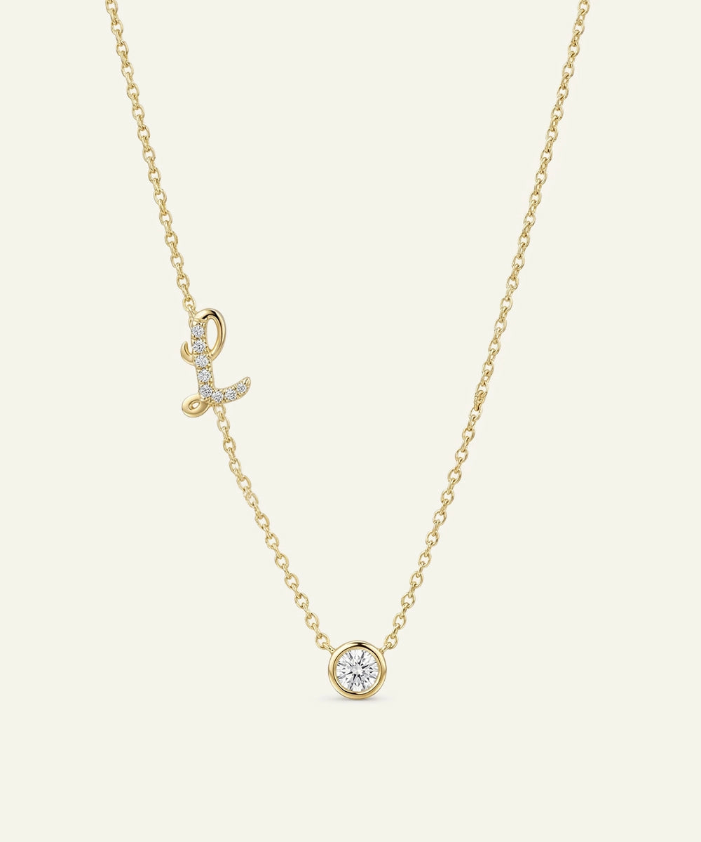 Bella by Ovani® Lab-grown Diamond Letter L Initial Pendant - 0.30 Ct. T.W.