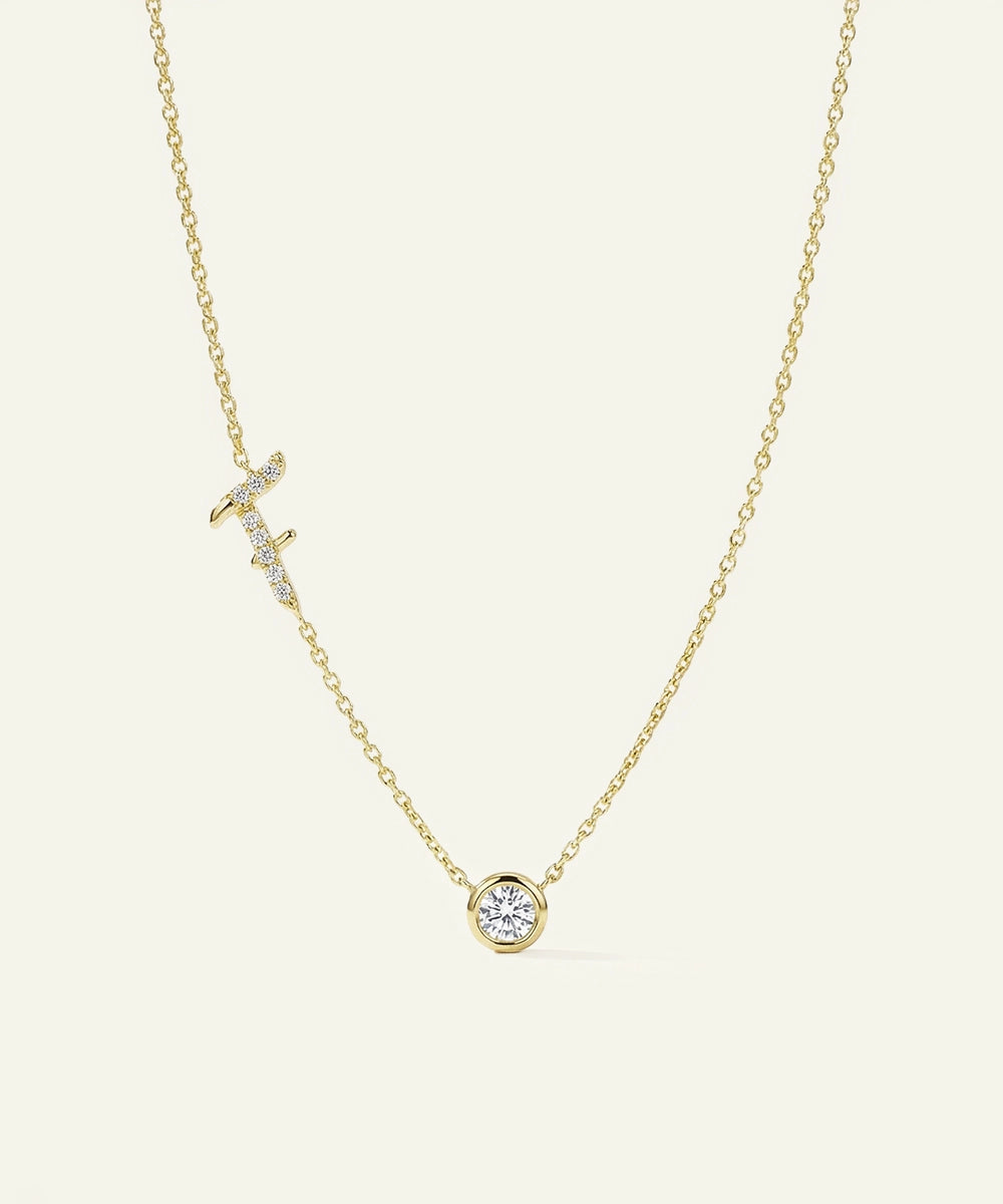 Bella by Ovani® Lab-grown Diamond Letter F Initial Pendant - 0.35 Ct. T.W.