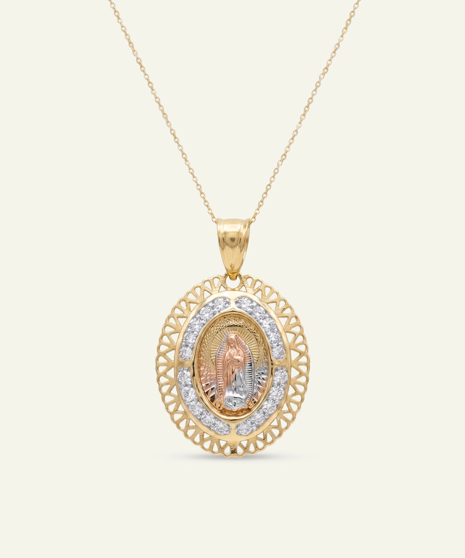 Ultimate Value® CZ Virgin Mary Gold Pendant