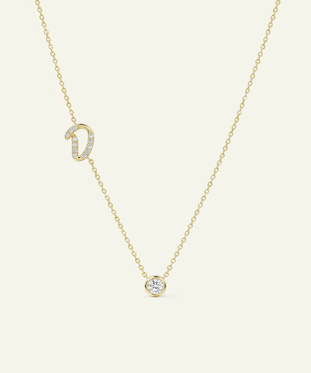 Bella by Ovani® Lab-grown Diamond Letter D Initial Pendant - 0.30 Ct. T.W.