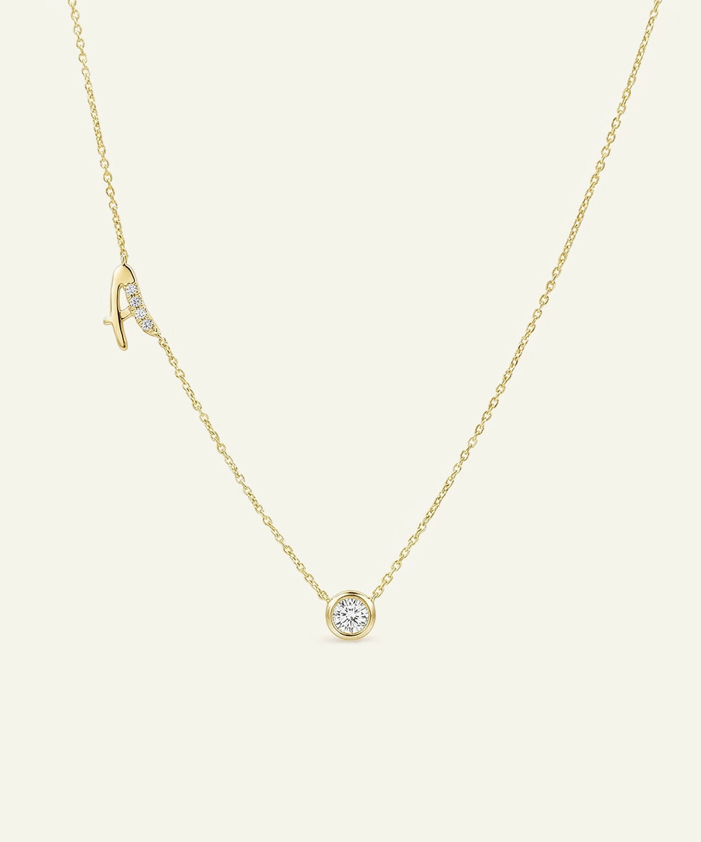 Bella by Ovani® Lab-grown Diamond Letter A Initial Pendant - 0.30 Ct. T.W.
