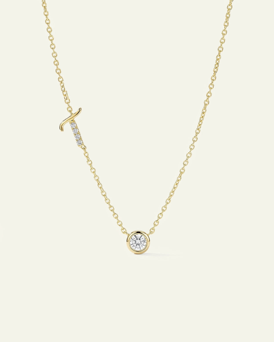 Bella by Ovani® Lab-grown Diamond Letter T Initial Pendant - 0.30 Ct. T.W.