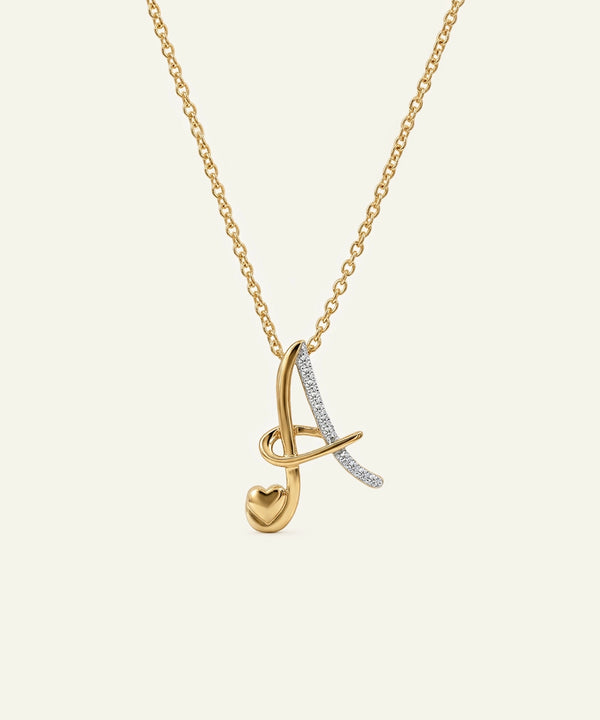 Love Spell® Lab-grown Diamond Letter A Initial Pendant - 0.10 Ct. T.W.