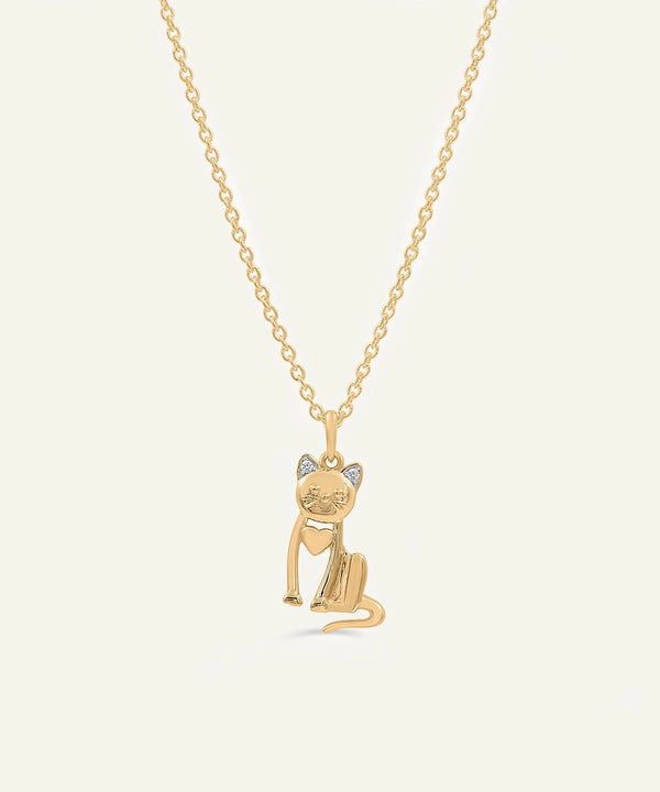 Love Spell® Lab-grown Diamond Cat Heart Pendant - 0.02 Ct. T.W.
