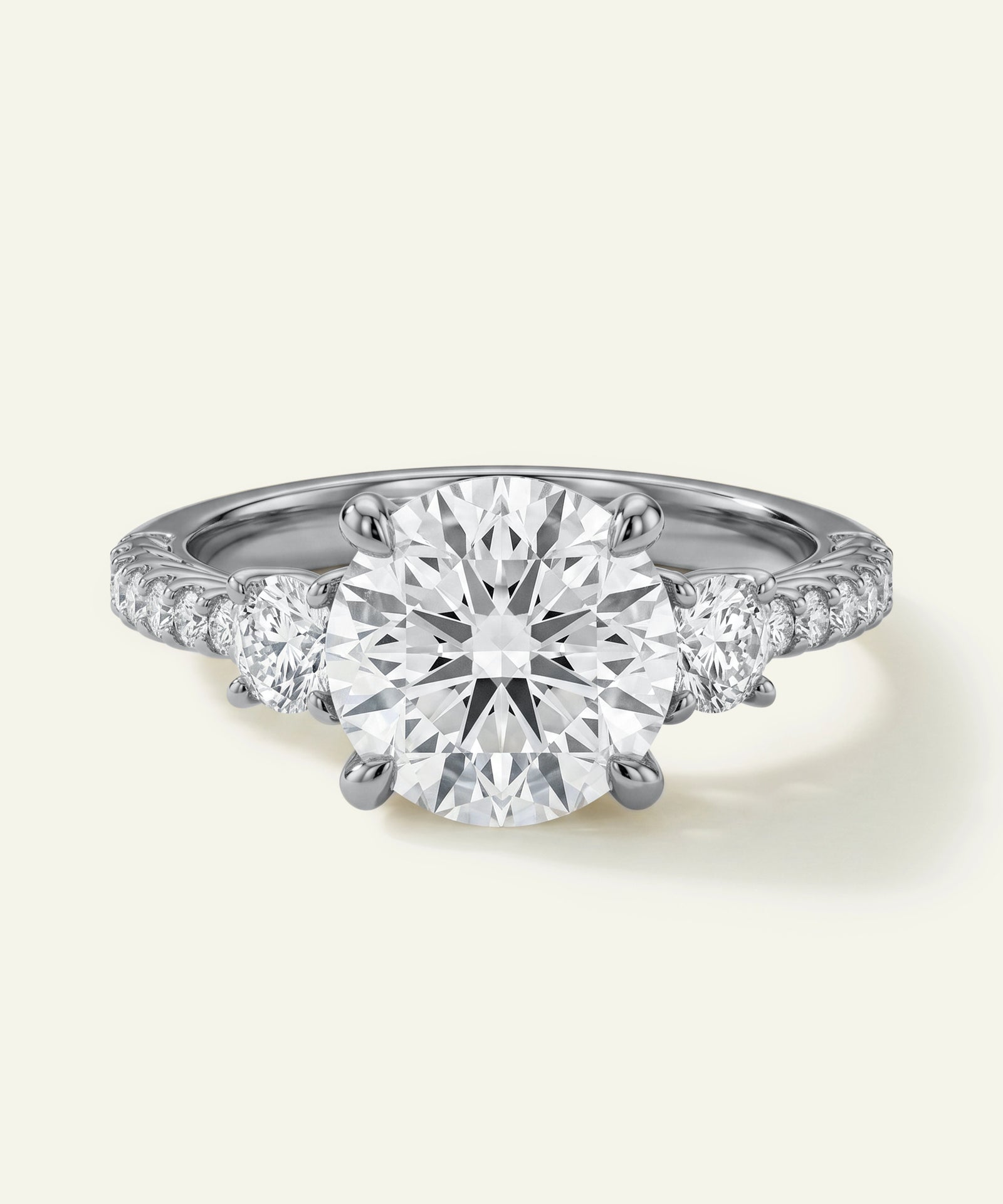 Diamond ring with a white background