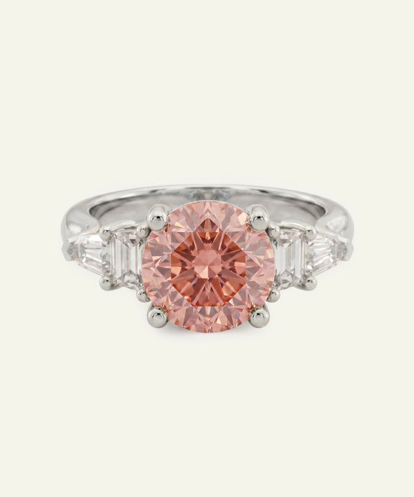 Ovani® Lab-grown Pink Diamond Oval Bridal Ring -  4.75 Ct. T.W.