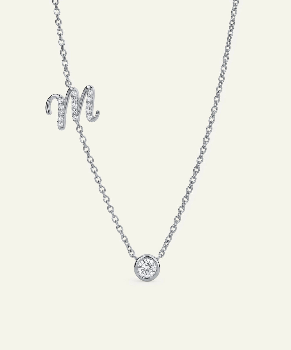 Bella by Ovani® Lab-grown Diamond Letter M Initial Pendant - 0.30 Ct. T.W.
