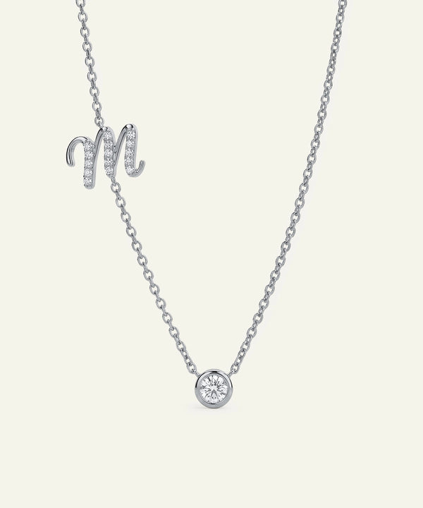 Bella by Ovani® Lab-grown Diamond Letter M Initial Pendant - 0.30 Ct. T.W.
