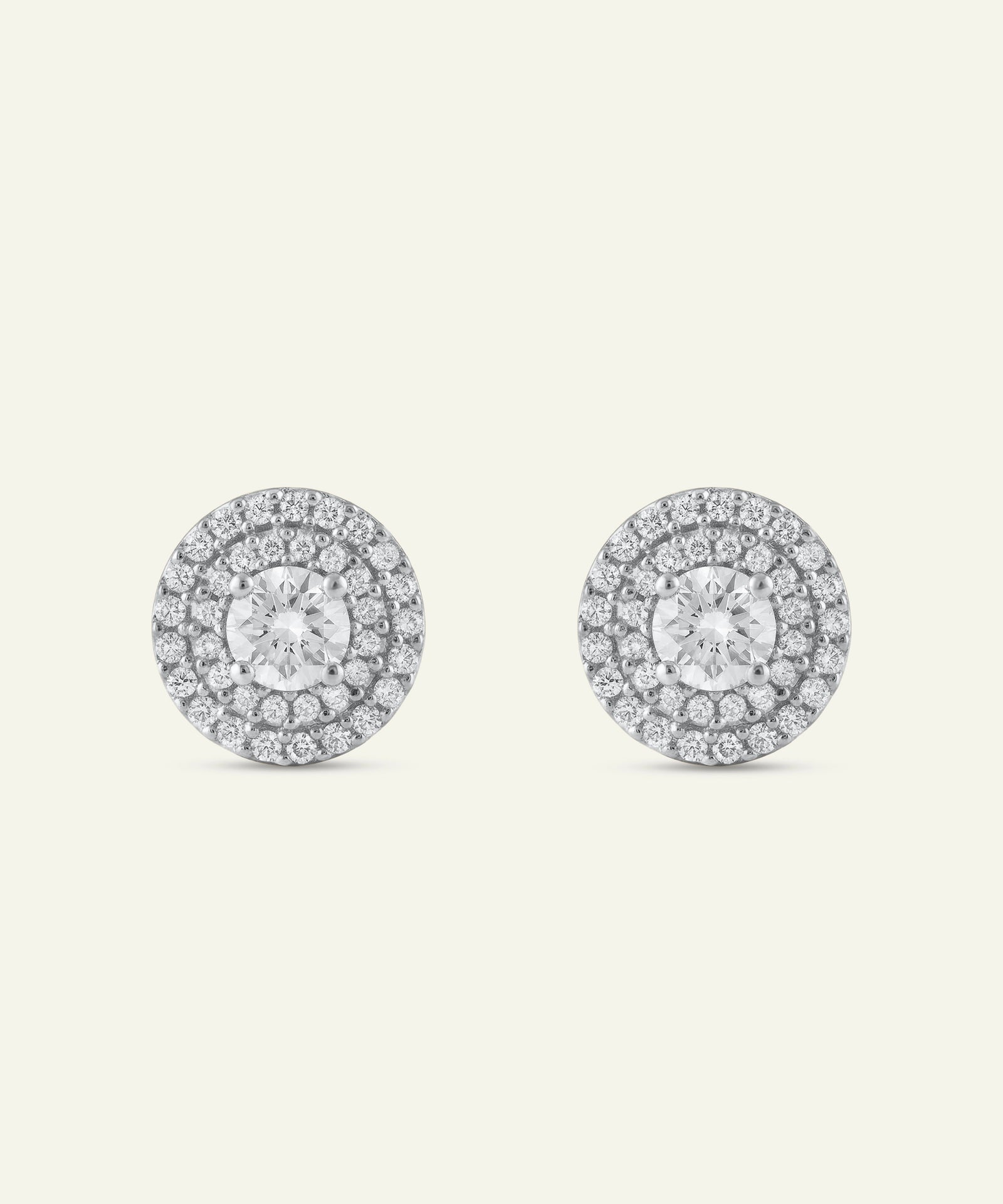 Novello Lab-grown Diamond Round Double Halo Studs - 0.75 Ct. T.W.