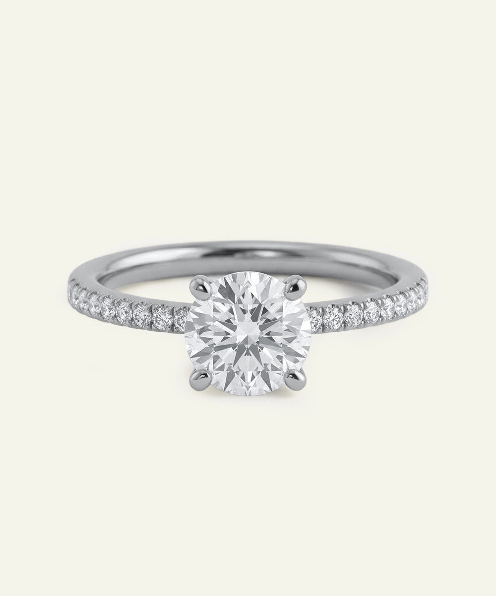 Diamond ring with a white background