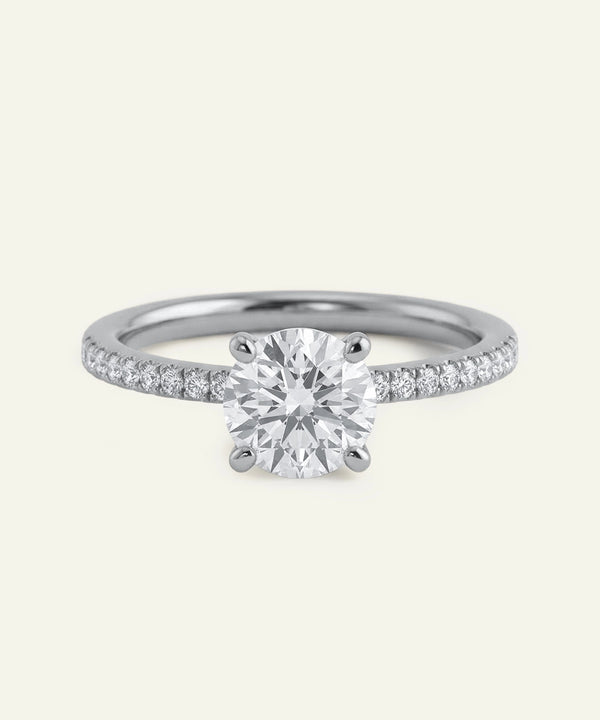 Diamond ring with a white background