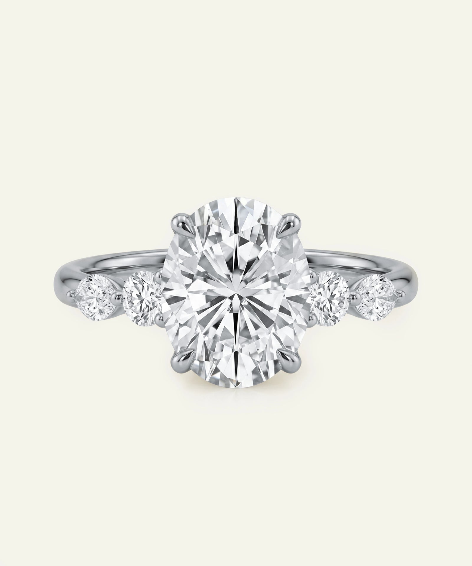Diamond ring with a white background