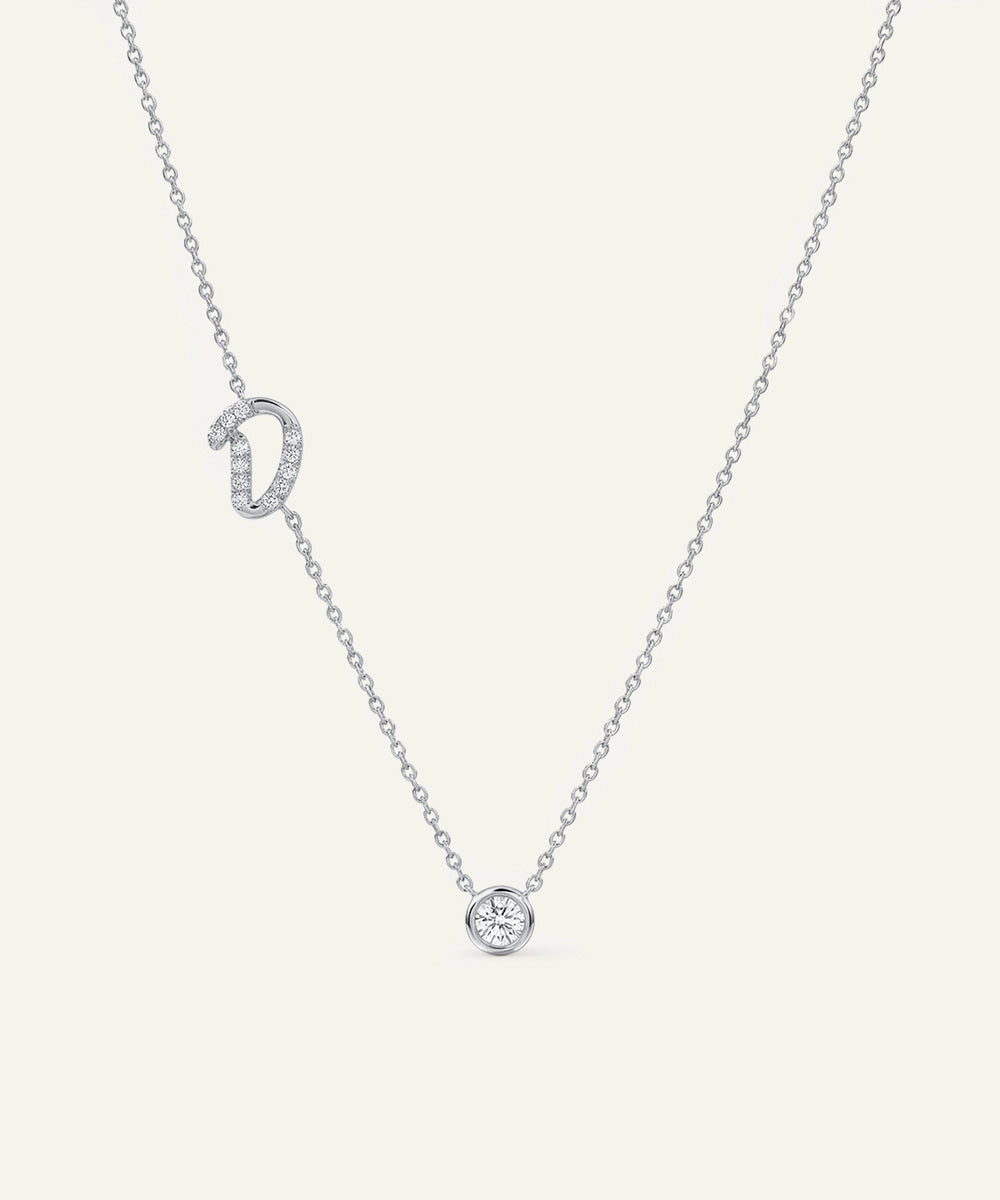 Bella by Ovani® Lab-grown Diamond Letter D Initial Pendant - 0.30 Ct. T.W.