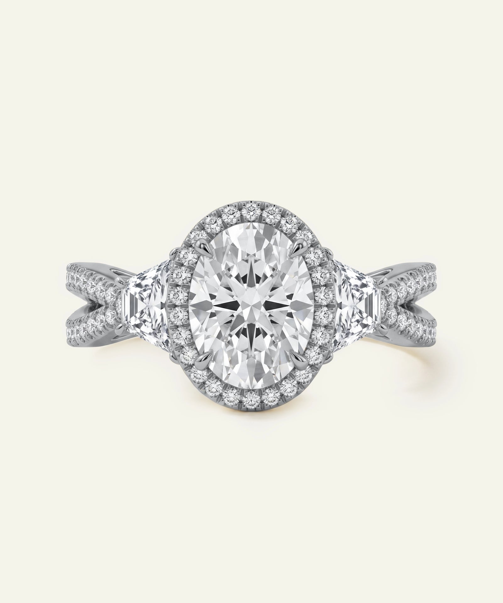 Diamond ring with a white background