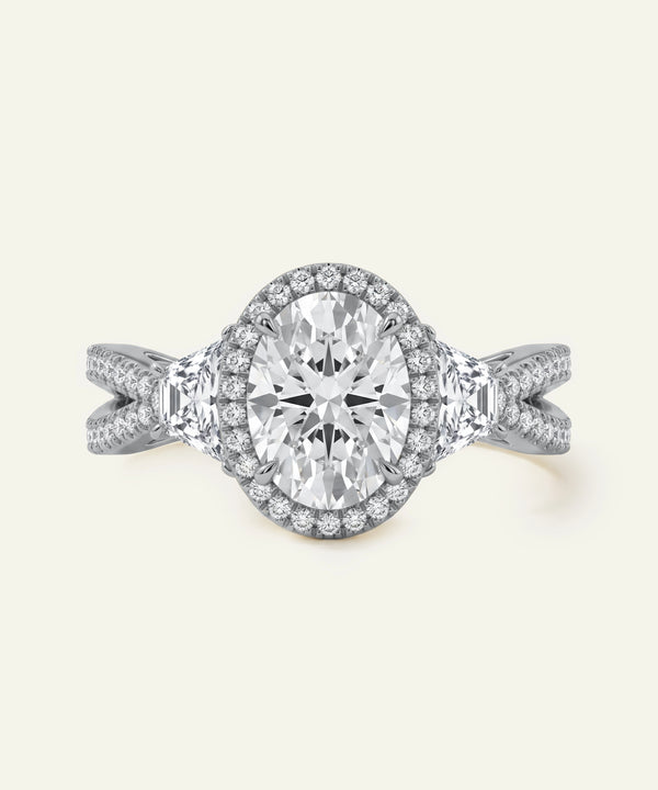 Diamond ring with a white background