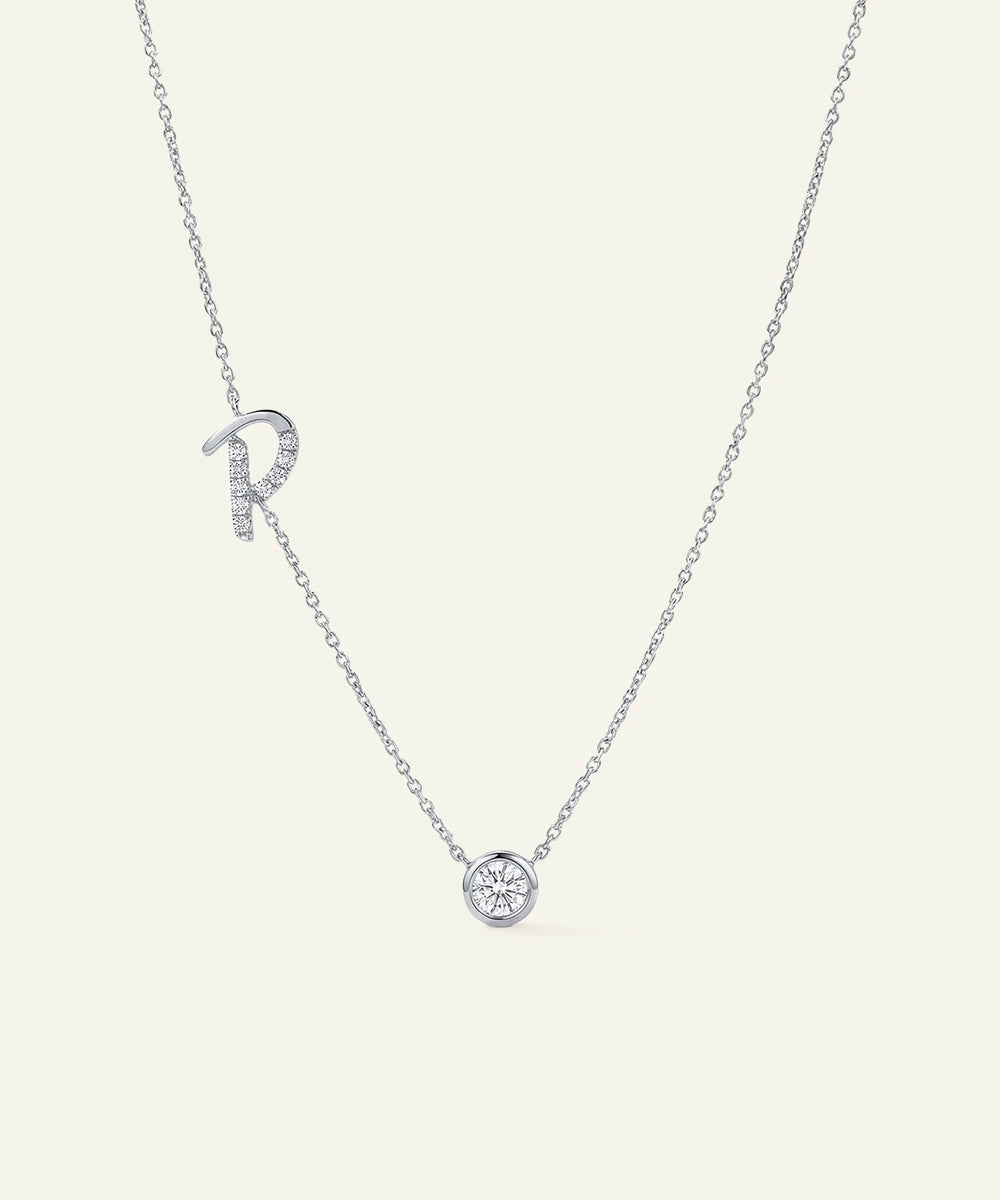 Bella by Ovani® Lab-grown Diamond Letter P Initial Pendant - 0.30 Ct. T.W.