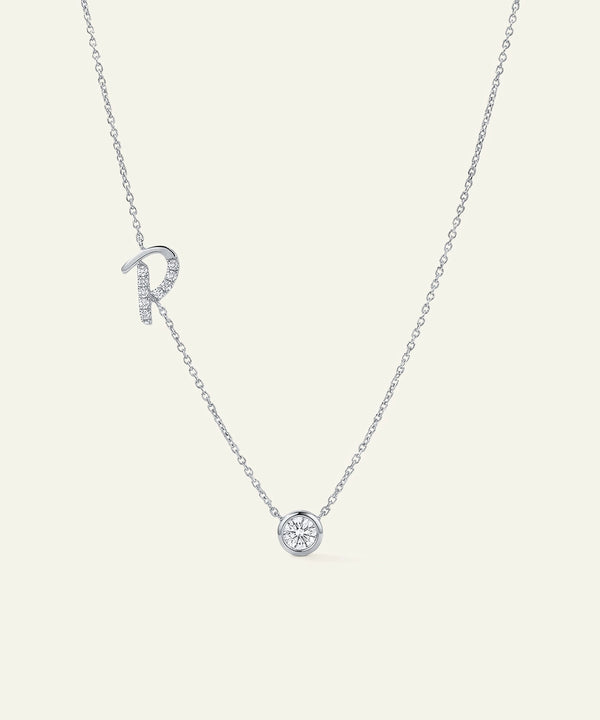 Bella by Ovani® Lab-grown Diamond Letter P Initial Pendant - 0.30 Ct. T.W.