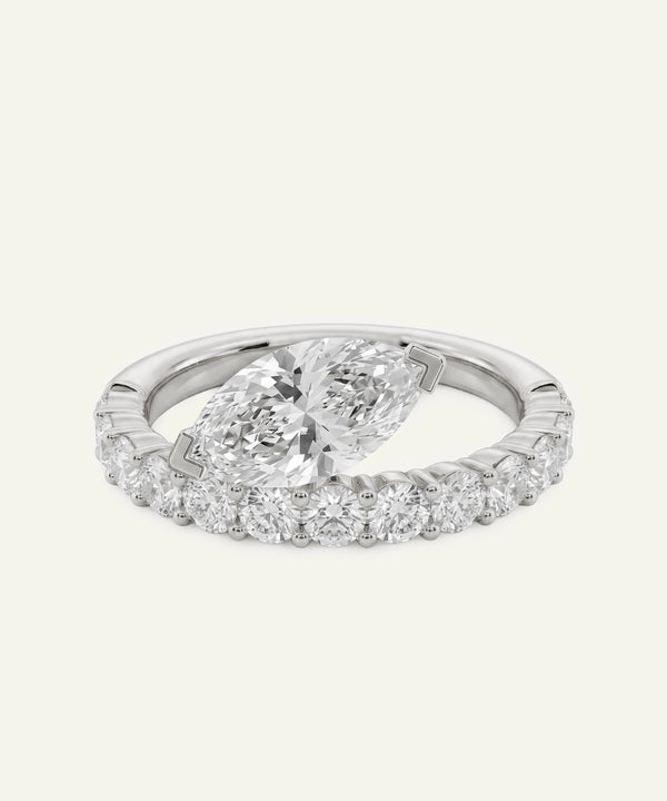 Diamond ring with a white background