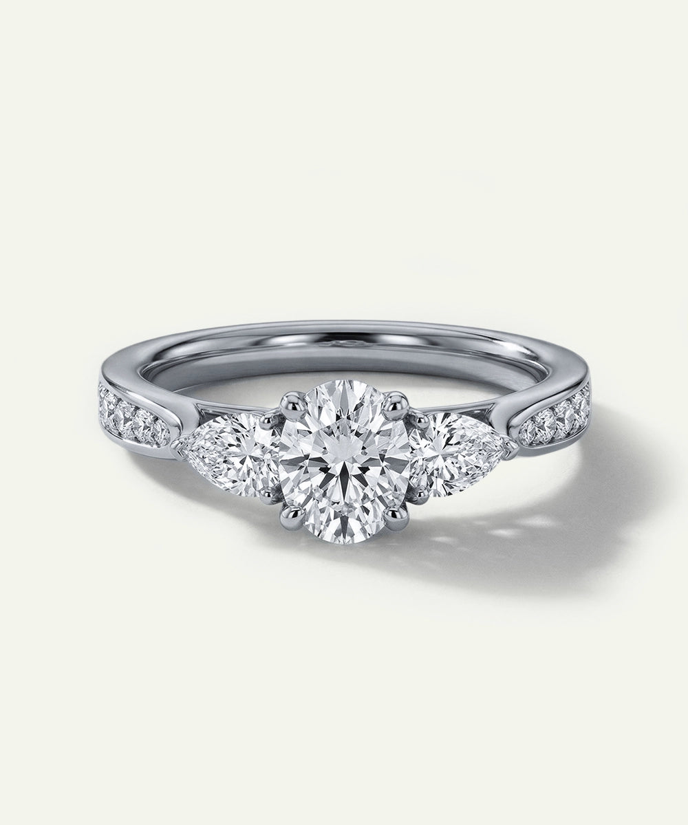 Diamond ring with a white background