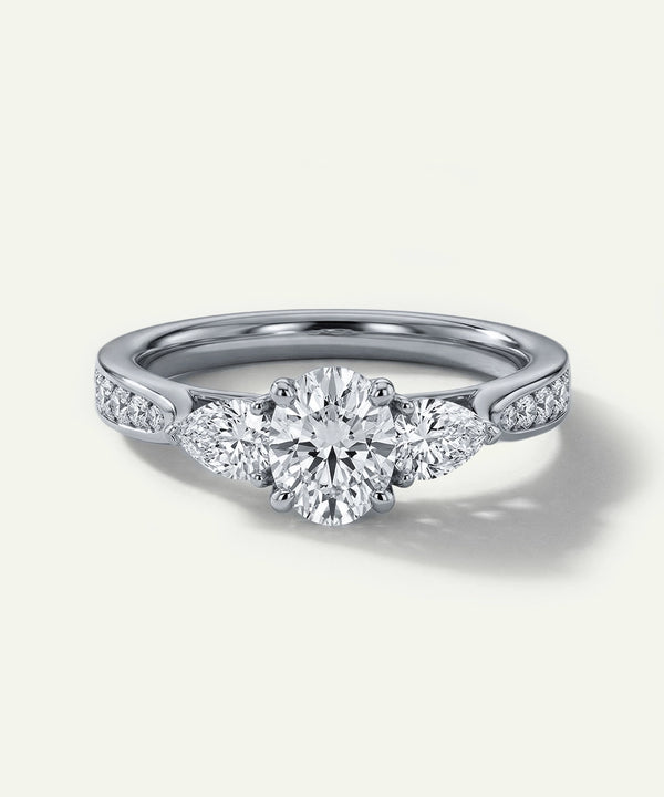 Diamond ring with a white background