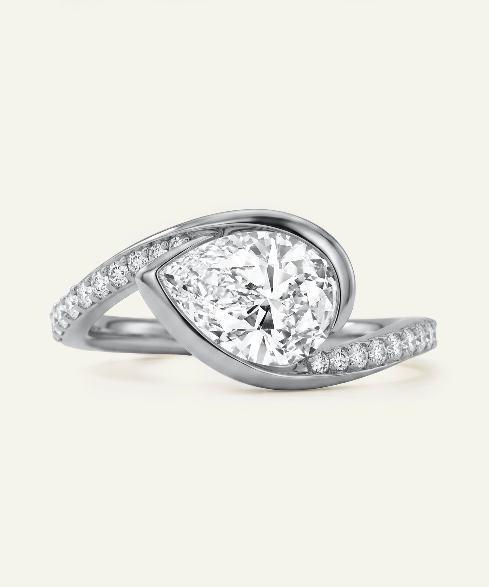 Diamond ring with a white background