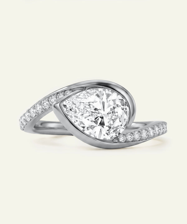 Diamond ring with a white background