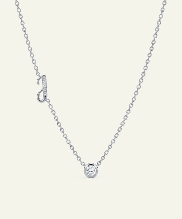 Bella by Ovani® Lab-grown Diamond Letter J Initial Pendant - 0.30 Ct. T.W.