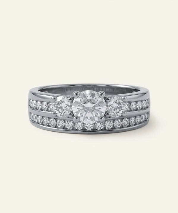 Diamond ring with a white background