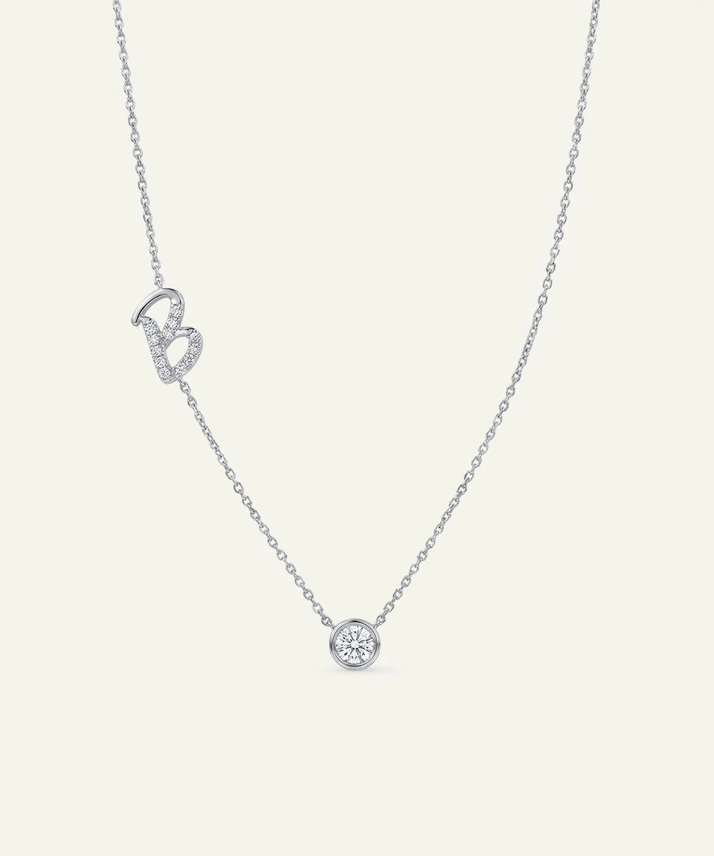 Bella by Ovani® Lab-grown Diamond Letter B Initial Pendant - 0.30 Ct. T.W.