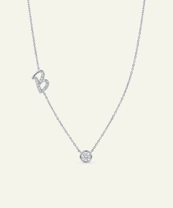 Bella by Ovani® Lab-grown Diamond Letter B Initial Pendant - 0.30 Ct. T.W.