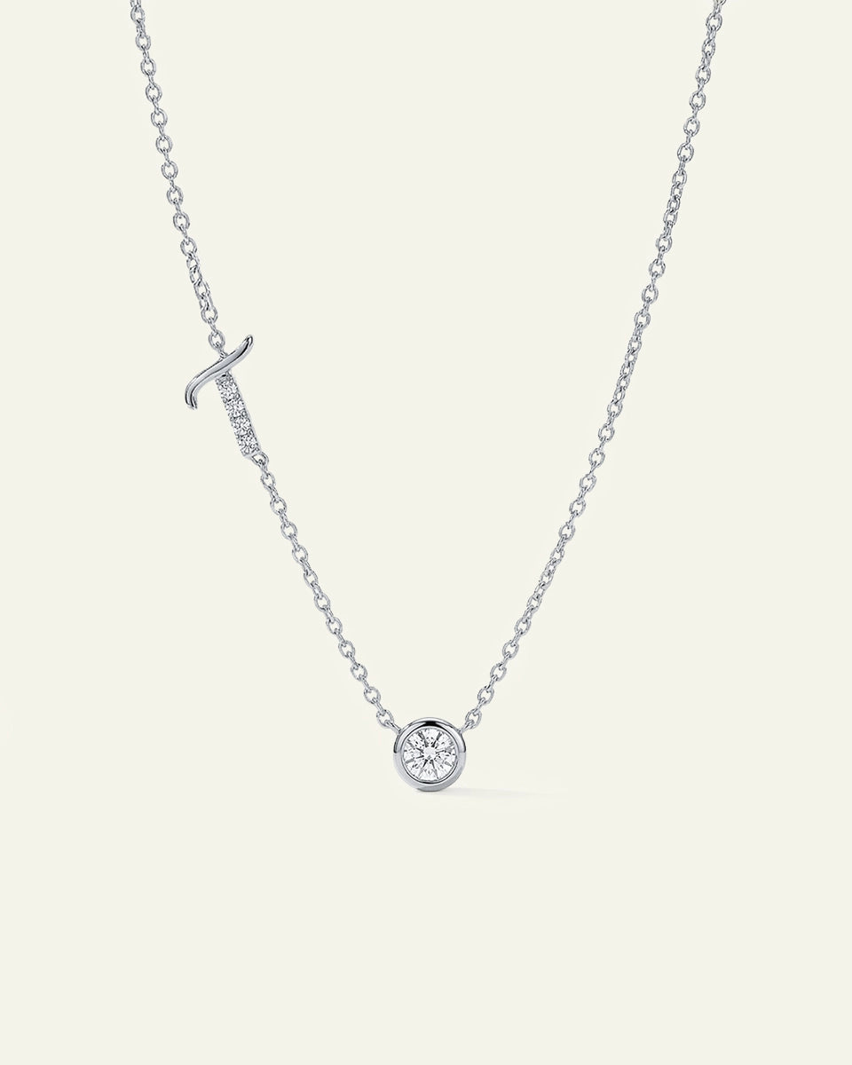 Bella by Ovani® Lab-grown Diamond Letter T Initial Pendant - 0.30 Ct. T.W.